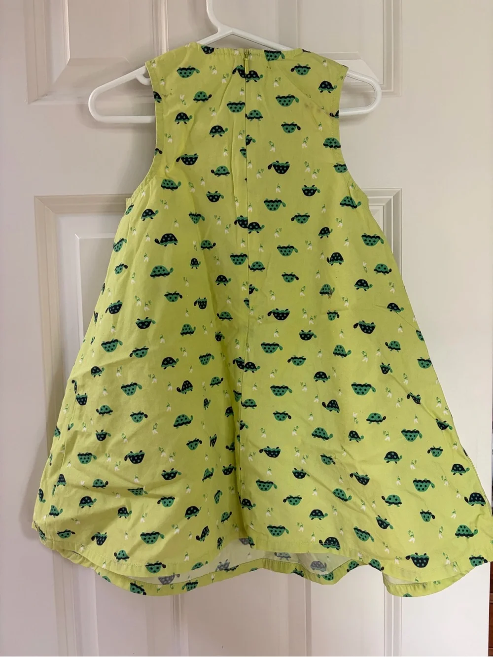 Gymboree Lime Green Turtle Print Sleeveless Dress with Striped Bow 3T